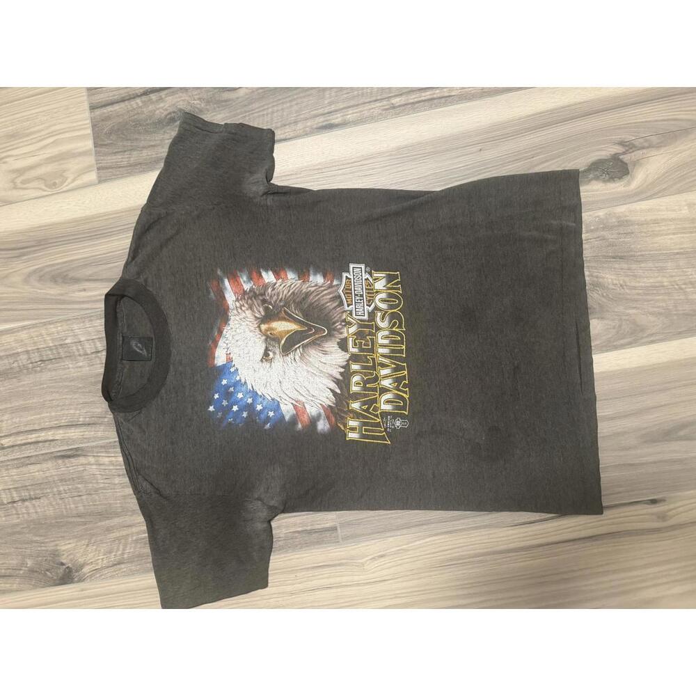 Vintage Harley-Davidson Shirt Mens Medium 3D Emblem Eagle USA Single Stitch 1989